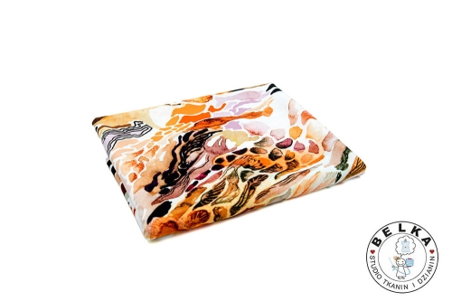 TKANINA SILK INDO TWILL MOZAIKA BRĄZ-7916