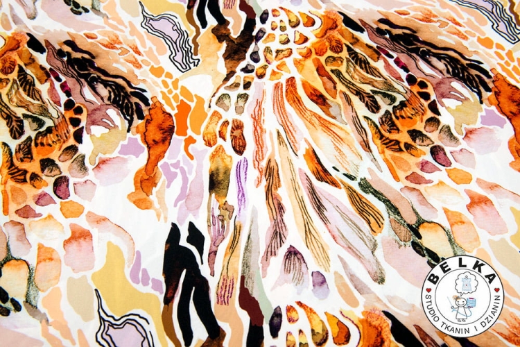 TKANINA SILK INDO TWILL MOZAIKA BRĄZ-7917